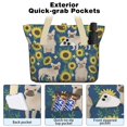 thumbnail image 2 of Tote Bag for Women - French Bulldog Sunflowers Floral Shoulder Bag - Large Utility Work Duffle Bag with Zipper Handbag for Travel, Work, Sprots, 2 of 5