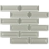 MTO0513 Modern 2X6 Beveled Subway Taupe Beige Gray Glossy Molded Glass Mosaic Tile