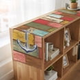 thumbnail image 6 of Table Runners 72 Inches Long Dress Scarves, Nautical Anchor Farmhouse Kitchen Table Runner, Coffee Tablerunners, Country Vintage Colorful Wooden Plank 14x72 Inch, 6 of 9