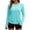 Light Blue, variant on Viluyesy Women's UPF 50 Sun Protection Shirts Long Sleeve Crew Neck Side Drawstring with Thumb Holes Quick Dry for Hiking Running Workout Outdoor Wear