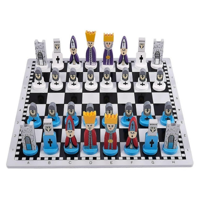 Wooden chess children's gifts cartoon modeling chess toys