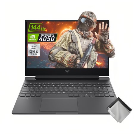 HP Victus 15.6-inch FHD 144Hz Gaming Laptop, Intel Core i5-13420H, NVIDIA GeForce RTX 4050 6GB,Wi-Fi 6,Bluetooth 5.3 ,Win11 Home,w/Cloth (32GB RAM | 1TB PCIe SSD)