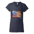 thumbnail image 2 of Wild Bobby, Colorful Neon Flag Hearts Love, Streetwear, Women Standard V-Neck Tee, Navy, X-Large, 2 of 3