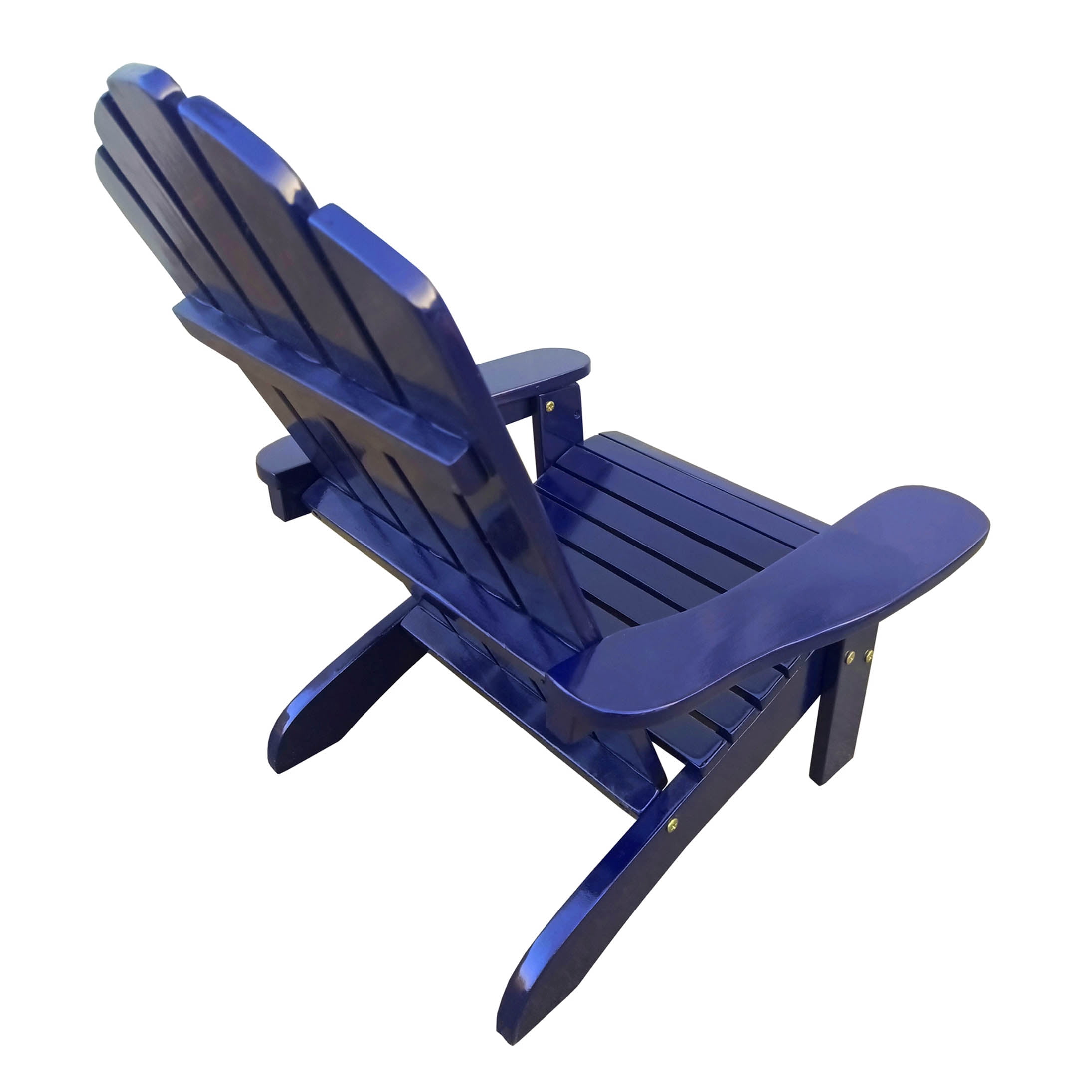 COSMOS Blue Solid Wood Adirondack Chair for Relaxing Outdoor & Indoor Seating, Wide Armrests and Sloping Seat Design