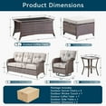 thumbnail image 7 of Unnifurnzi 7 Pieces Outdoor Furniture Set-Outdoor Wicker Sofa Couch with Patio Swivel Chairs All Weather Rattan Conversation Set for Deck Porch Garden Balcony Poolside-Brown/Beige, 7 of 7