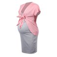 thumbnail image 5 of asdoklhq Maternity Dresses for Women Plus Size,Ladies Solid Color Suspender Skirt Short Sleeve Frenulum Top Maternity Breastfeeding Dress Suit, 5 of 9