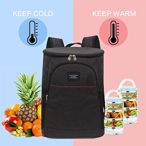 Lucien Hanna Portable Insulation Backpack Leakproof Beer Cooler Bag Picnic  Backpack for Men Women, Work, Camping, Hiking, Beach, 20Can Black