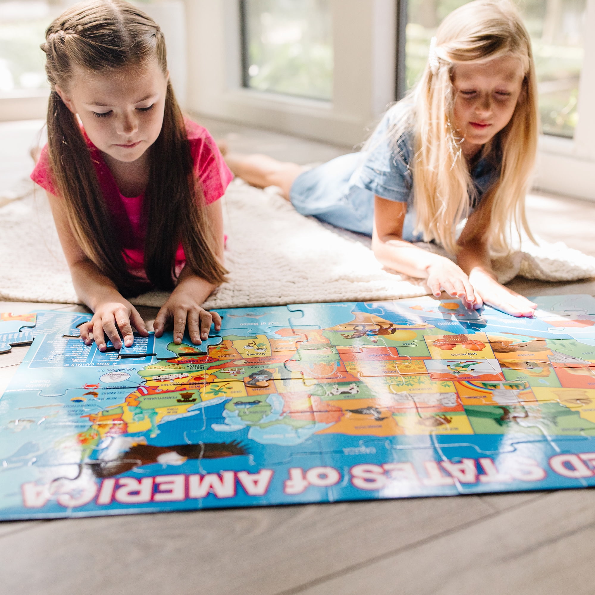 Melissa & Doug USA Map Giant Cardboard Floor Puzzle (42 Pcs)