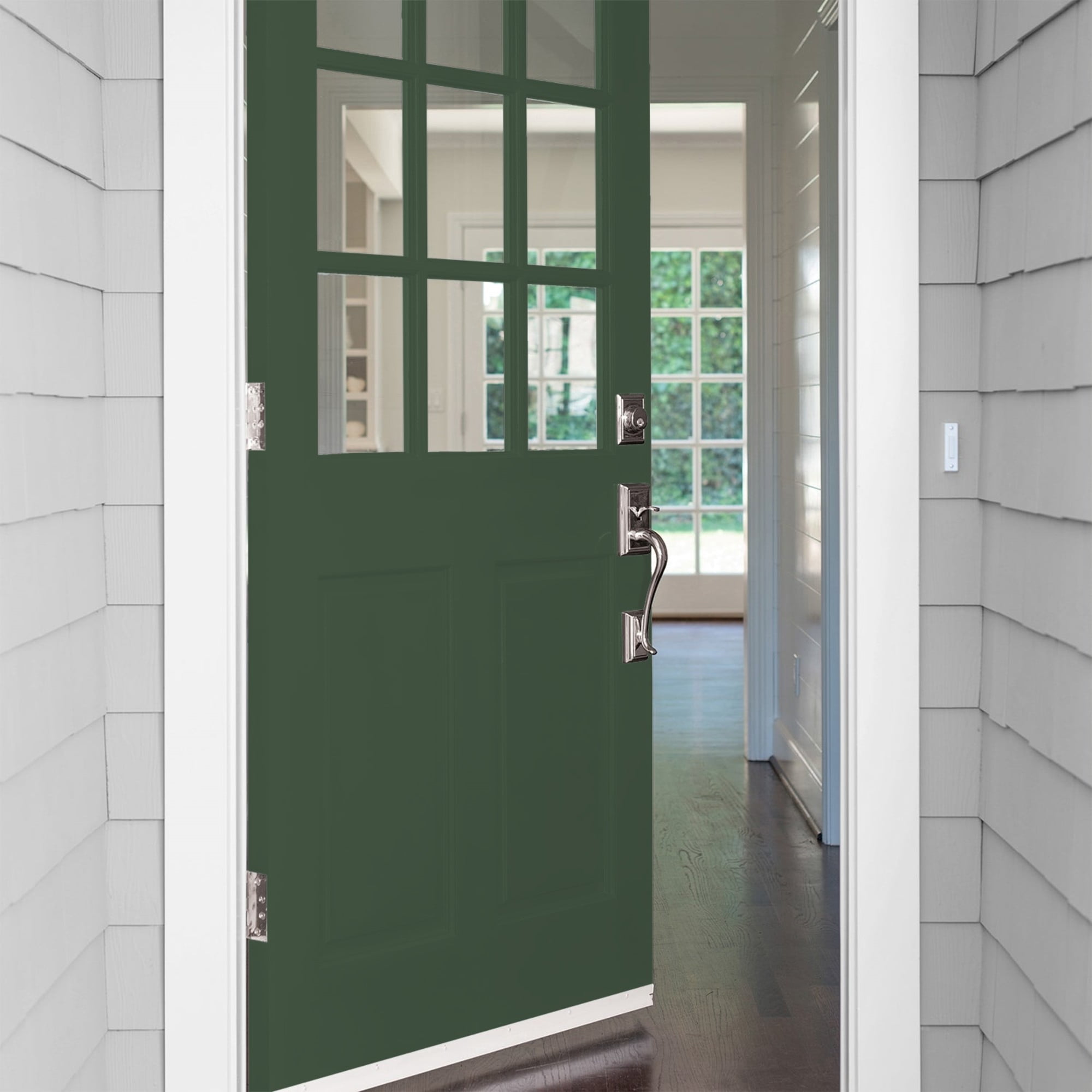 Glidden One Coat Pine Forest / Green Satin Exterior Paint with Primer, 1 Gallon