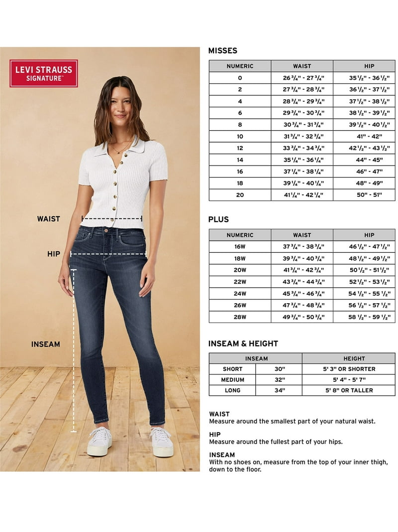 Levi Strauss Signature Women's Shaping Perfect Pull On Straight