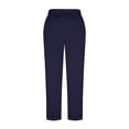 thumbnail image 6 of Yoga Black Pants, Women's Fashion Casual Solid Color Pants Pocket Elastic Waist Strap Trousers Women High Waisted Pants (Navy,S), 6 of 8