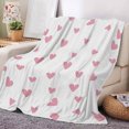 thumbnail image 4 of CASAFUN Red White Throw Blanket Cute Heart Pattern Fleece Blanket for Home Bed Couch Sofa Valentine Day Gift Flannel Blanket Cartoon Love Geometric Love Heart Lightweight Cozy Plush Bed Blanket, 4 of 6