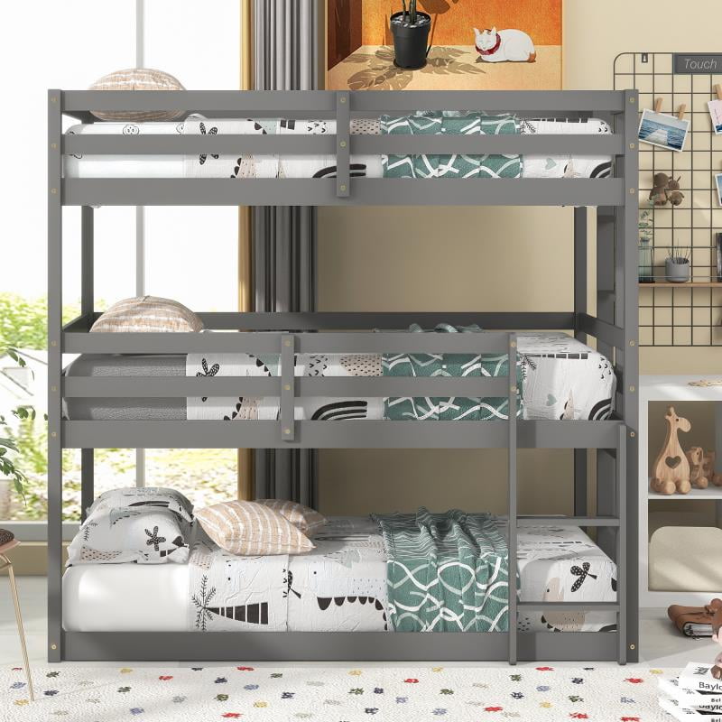 Uhomepro Triple Bunk Bed Twin Over, Are Triple Bunk Beds Safe