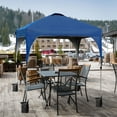 thumbnail image 2 of Gymax 6.6x6.6 FT Pop up Canopy Tent Shelter Height Adjustable w/ Roller Bag Blue, 2 of 9
