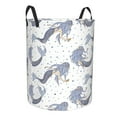 thumbnail image 2 of PAYOHTO Foldable Laundry Room Hamper Bucket Waterproof Bathroom Basket for College Student Living Room Storage Pillows Blankets Girl Mermaids Pattern, 2 of 8