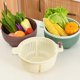 thumbnail image 4 of Cesta de colador Cesta de drenaje giratoria de doble capa con mango redondo de plástico Lavabo de verduras lavable Fideos escurridos y frutas (verde/gris) Coladores y coladores de caldo, 4 of 5