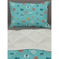 thumbnail image 3 of Beach Comforter & Sham Bedding Set, Starfish Swimsuit Anchor Sandals Sailboat Summer, 3 pcs Duvet Set Microfiber Filling Quilt, 5 Sizes, Sea Blue Multicolor, by Ambesonne, 3 of 4