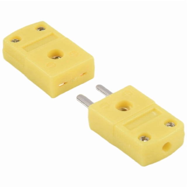 Juego de Conector Enchufe Clavija Termopares de Tipo K Cascara de Plastico Amarillo