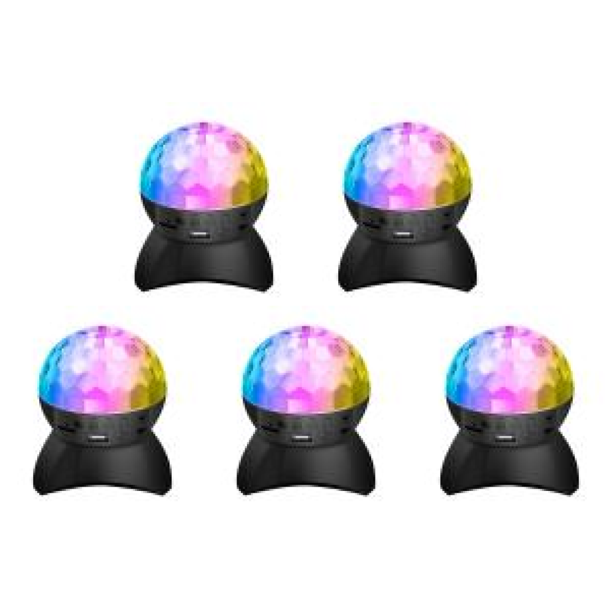 Luz de discoteca RGB Ball Party USB carga lámpara de espectáculo para fiestas de baile en casa negro