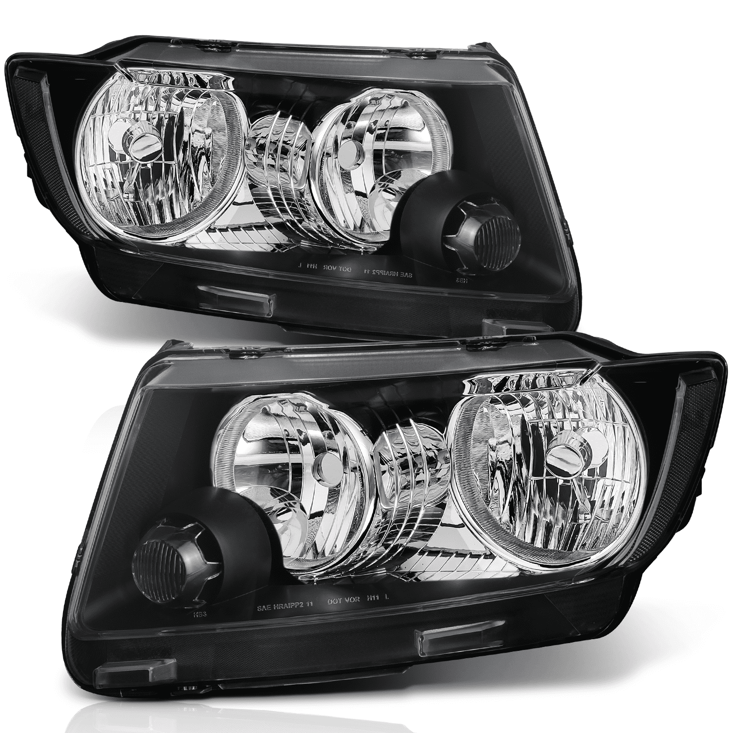 MAUTO Headlights Assembly Left+Right Replacement for 2011 2012 2013 Jeep Grand Cherokee, Black