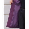 thumbnail image 5 of DARING DIVA Women's Stand Collar Mid-Length Overcoat with Pockets XS Purple, 5 of 7
