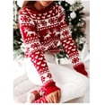 thumbnail image 5 of Women's Christmas Sweater Elk Snowflake Knit Round Neck Pullover, 5 of 9