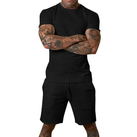 

ketyyh-chn99 Black Teal Scrubs For Men Set Men s Tracksuits Sweat Suit Casual Long Sleeve 2 Piece Outfit Sports Jogging Suits Set