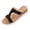 Slipper - Black, variant on Slide Sandals for Women Faux Croc Leather Open Toe Slip On Flats Casual Cutout Walking Shoes Daily Wear Slippers Lightweight Summer Footwear for Ladies