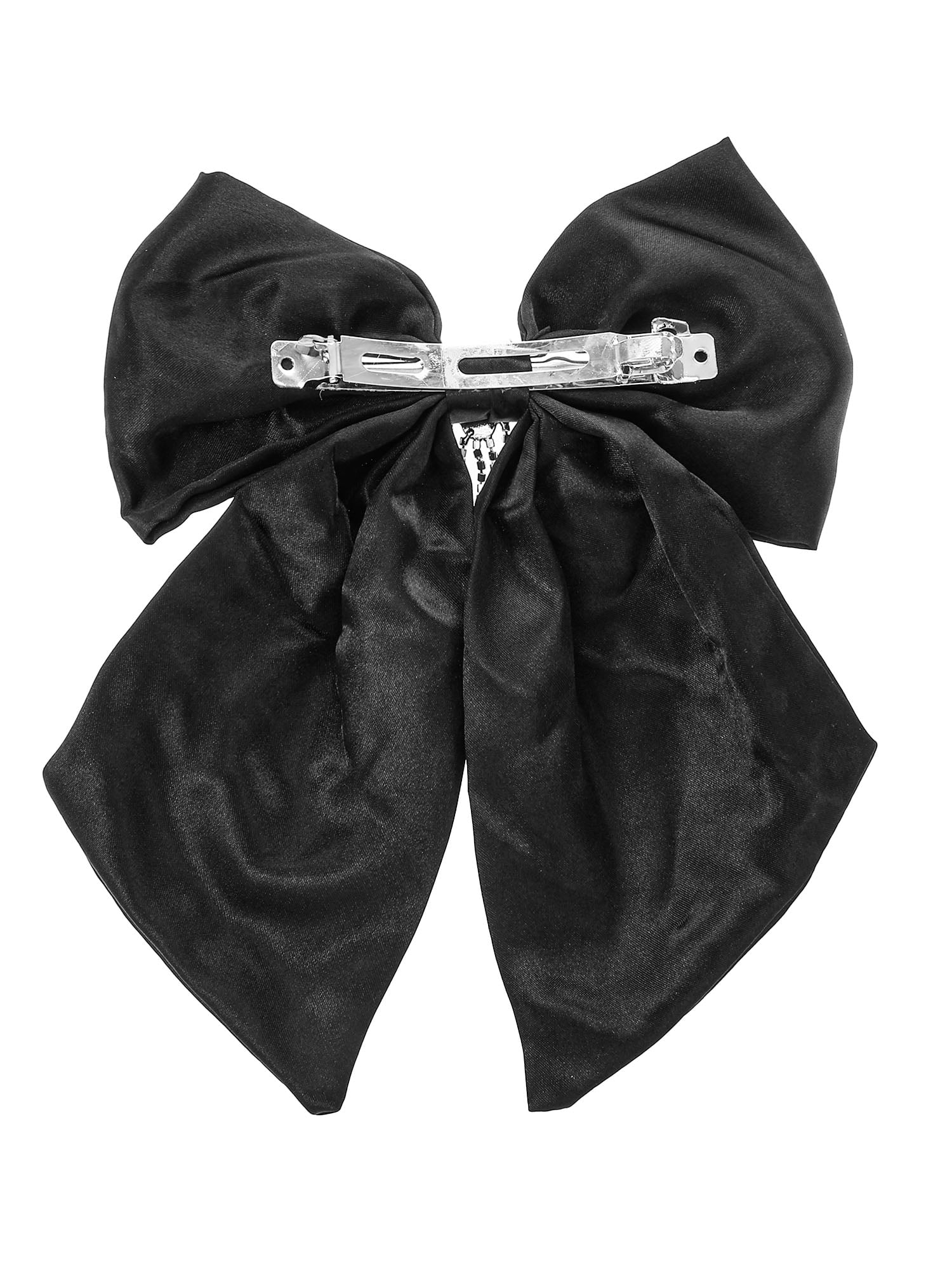Way to Celebrate Halloween Embellished Ghost Charm Hair Bow, Black, 1 Piece, Barrette Hair Clip