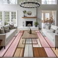 thumbnail image 3 of Large Area Rugs for Living Room Bedroom, Pink Brown Vintage 5'x8' Rug Washable Carpet Runner Indoor Outdoor, Retro Farmhouse Elegant Pastoral Non Slip Floor Mats Rug for Kitchen, Bathroom, 3 of 8
