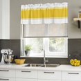 thumbnail image 5 of Yellow Geometric Valances for Windows, Decorative Rod Pocket Window Valance Curtains, Modern Striped Abstract Art Aesthetics Short Curtain Drapes for Kitchen/Living Room, 2 Panels, 54" W x 18" L, 5 of 8