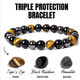 thumbnail image 3 of Ojo de Tigre pulsera de cuentas para los hombres y las mujeres de la energía de estiramiento elástico de piedra Unisex estilo boho ajustable pulsera de cristal, 3 of 5