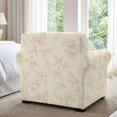 thumbnail image 6 of FKELYI Retro Leaf Print 2 Pcs Stretch Armchair Slipcover with Individual Cushion Cover Non-Slip Furniture Protector for Living Room Couch Sofa Covers, 6 of 7