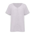 thumbnail image 5 of Tittly T Shirts for Women Spring Tops for Women 3/4 Sleeve Shirts For Women Casual Loose V Neck Women Tops And Blouse 2025 New Spring Summer Trendy Tshirts Shirts Basic Tees White 5XL, 5 of 5