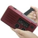 thumbnail image 1 of Lámpara de emergencia solar con radio, luz COB y cargador portátil para teléfonos - Versión europea en color vino tinto, 1 of 7
