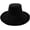 Black, variant on Women Bucket Hat Super Wide Brim Fold Bucket Cap Beach Wedding Solid Color Floppy Fisherman Hat with Chin Strap