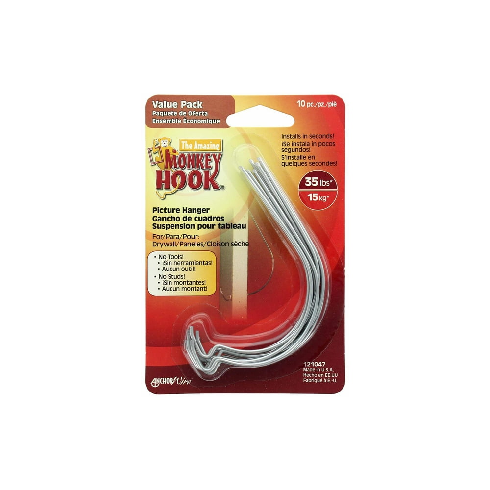 Hillman Picture Hanger 35lb Monkey Hook 10pc