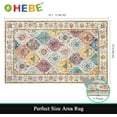 thumbnail image 3 of MJIAexp 3'x5' Moroccan Bedroom Rug Washable Vintage Boho Area Rug Non-Slip Accent Throw Rug Stain Resistant Floor Carpet for Kitchen Entryway Bathroom Living Room Office Boho Multi-color, 3 of 7