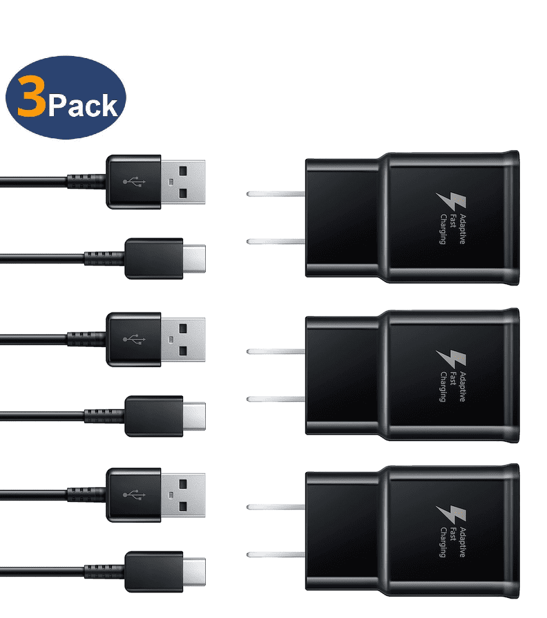 3Pack Adaptive Fast Charger Kit with USB Type C Cable Compatible with