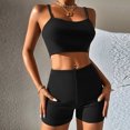thumbnail image 2 of biudgviw Workout Sets for Women Sleeveless Ribbed Knit Basic Camisole Athletic Biker Legging 2 Piece Yoga Outfits, 2 of 6