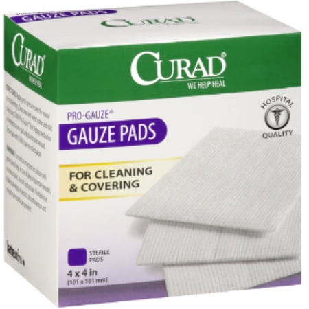 Curad Sterile Pro-Gauze Pads 4" x 4" 10 ea (Pack of 2)