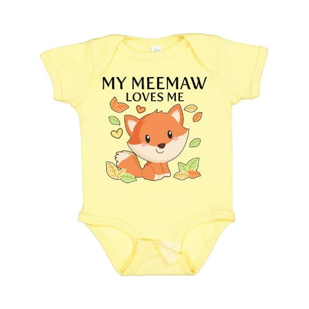 

Inktastic My Meemaw Loves Me- Little Fox Gift Baby Boy or Baby Girl Bodysuit