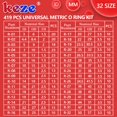 thumbnail image 2 of KEZE 826 piezas Kit de juntas tóricas universales SAE y métricas Estándar 32 tamaños métricos y en pulgadas Surtido de juntas tóricas en 2 cajas con 4 piezas de selección y gancho para reparación de s, 2 of 8