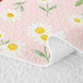 thumbnail image 5 of Erosebridal Vintage Bug Ladybug Quilt King,Watercolor Daisy Flowers King Coverlet Set,Ivory Red,3 Pieces,1 Bedspread and 2 Pillowcases, 5 of 7