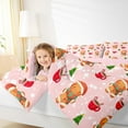 thumbnail image 4 of jejeloiu Kawaii Snowmen Cookie Bedding Comforter Set,Christmas Sweet Dessert Twin Comforter Sets,Red Pink Khaki Bedding Set For Child,Ultra Soft Home Decor Reversible,2pcs, 4 of 8