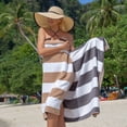 thumbnail image 3 of Aston & Arden Reversible Beach Towel 35x70 Grey/Tan, 3 of 7