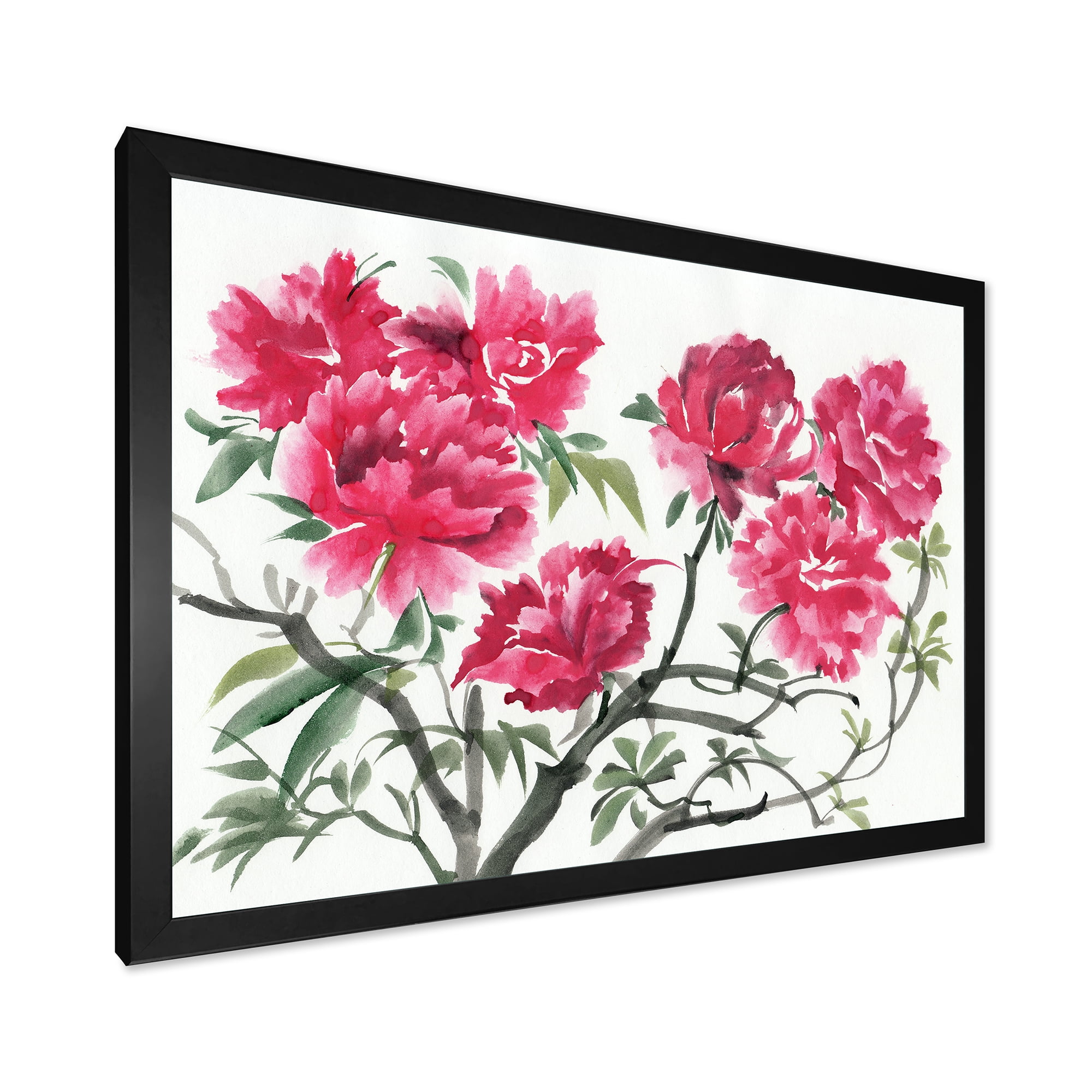 Designart 'Ancient Purple Azalea Flower' Traditional Framed Art Print