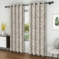 thumbnail image 4 of Lfeey Striped Abstract Blackout Curtains, Zebra Print Brown Room Privacy Drapes, 52x96 inch, 2 Panels, 4 of 6