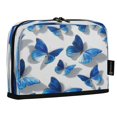thumbnail image 2 of Standing Pencil Case with Base Large Capacity Stationery Pouch Pen Bag with Zipper for Women Men Blue and White Butterfly, 2 of 7