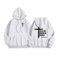 thumbnail image 5 of XIAONU Men's Zip Up Hoodie Long Sleeve Drawstring Hooded Letter Print Sweatshirt Warm Faith Inspired Daily Hoodies, 5 of 6